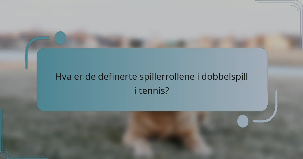 Hva er de definerte spillerrollene i dobbelspill i tennis?