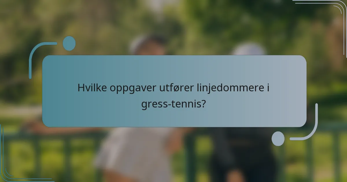 Hvilke oppgaver utfører linjedommere i gress-tennis?
