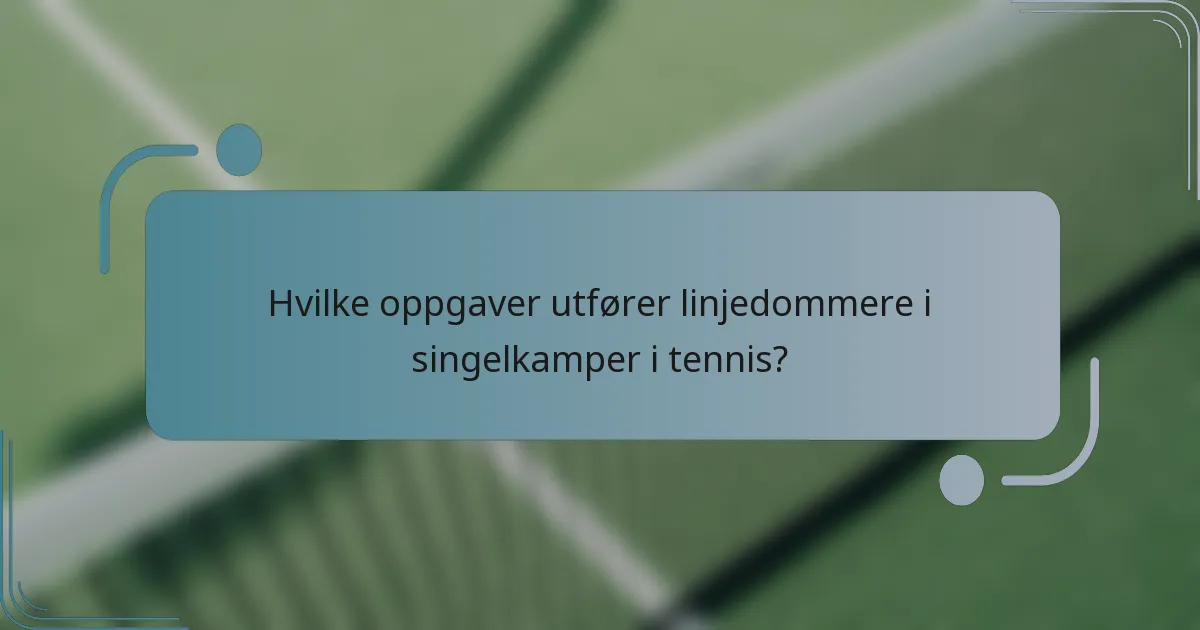 Hvilke oppgaver utfører linjedommere i singelkamper i tennis?
