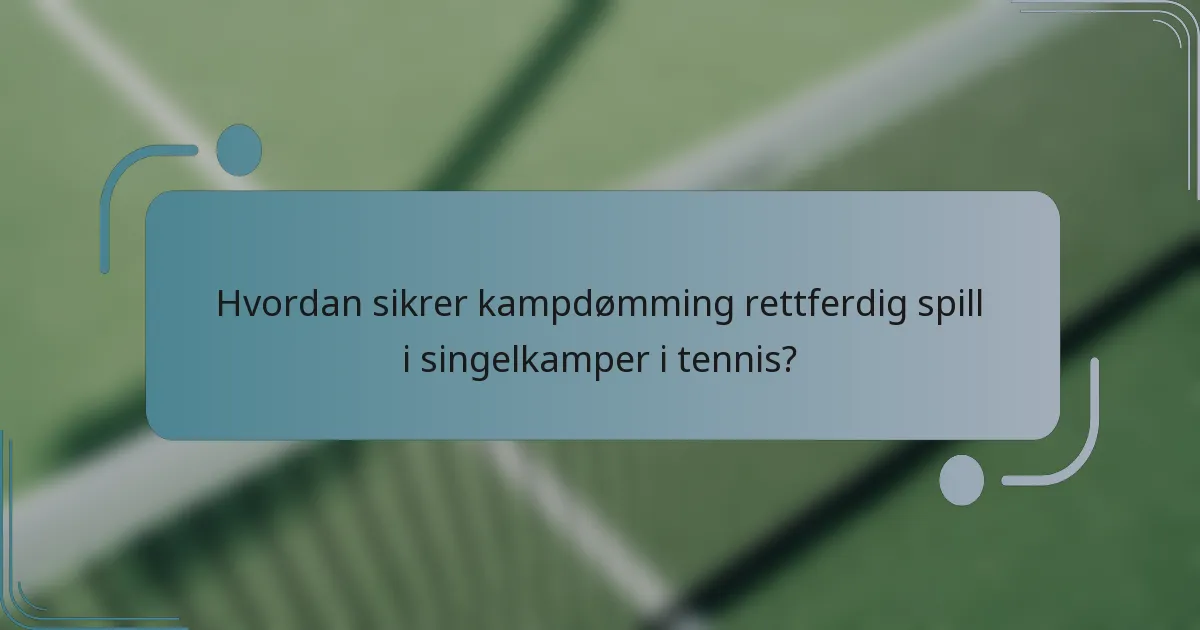 Hvordan sikrer kampdømming rettferdig spill i singelkamper i tennis?